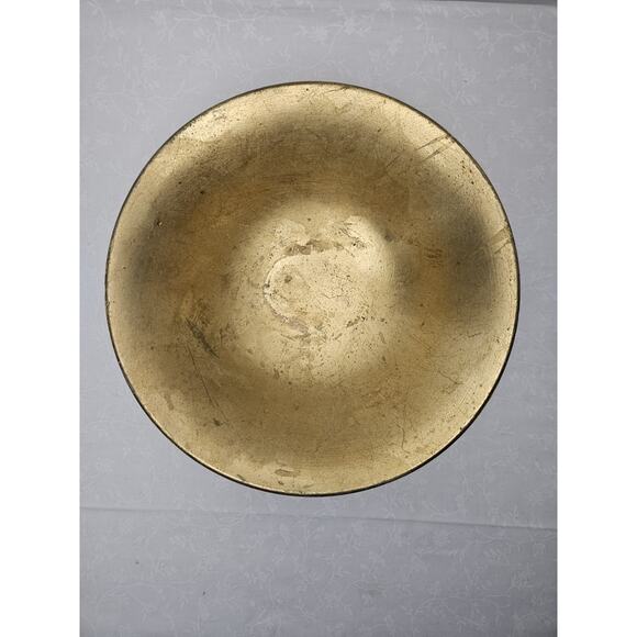 Vintage Pottery Barn Deroma Gilt Terracotta 8" Bowl and Saucer Made In Italy - Picture 2 of 10